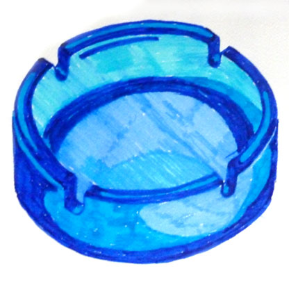 Posacenere tonalit&agrave; blu