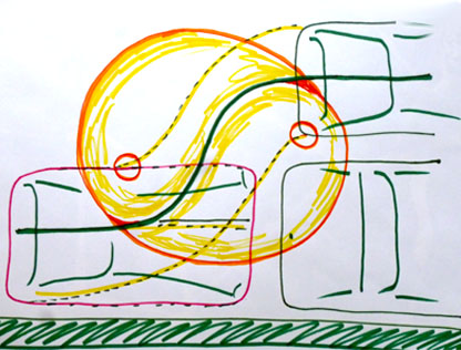 Particolare studio dinamica parcheggio Yin Yang